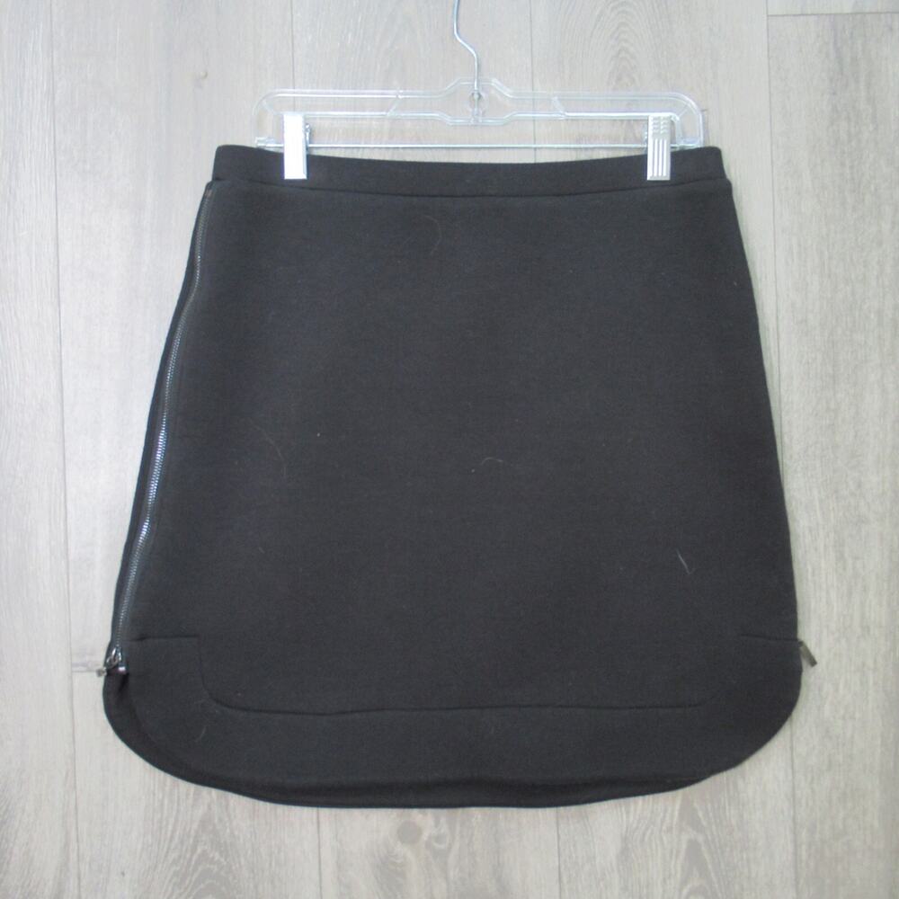 Halogen Skirt Women Medium Mod Double Zip Side Black Stretch